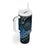 New Zealand Darts Personalised Tumbler With Handle Aotearoa Silver Fern Blue Papua Shell Spirit