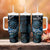 New Zealand Darts Personalised Tumbler With Handle Aotearoa Silver Fern Blue Papua Shell Spirit
