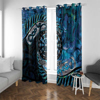 New Zealand Darts Personalised Window Curtain Aotearoa Silver Fern Blue Papua Shell Spirit