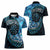 New Zealand Darts Personalised Women Polo Shirt Aotearoa Silver Fern Blue Papua Shell Spirit