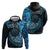 New Zealand Darts Personalised Zip Hoodie Aotearoa Silver Fern Blue Papua Shell Spirit