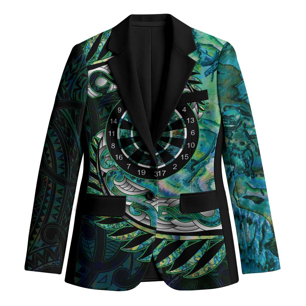 New Zealand Darts Personalised Blazer Aotearoa Silver Fern Green Papua Shell Spirit - Polynesian Pride