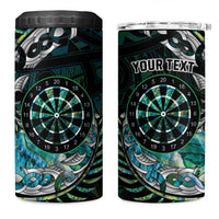 New Zealand Darts Personalised 4 in 1 Can Cooler Tumbler Aotearoa Silver Fern Green Papua Shell Spirit