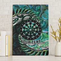 New Zealand Darts Personalised Canvas Wall Art Aotearoa Silver Fern Green Papua Shell Spirit