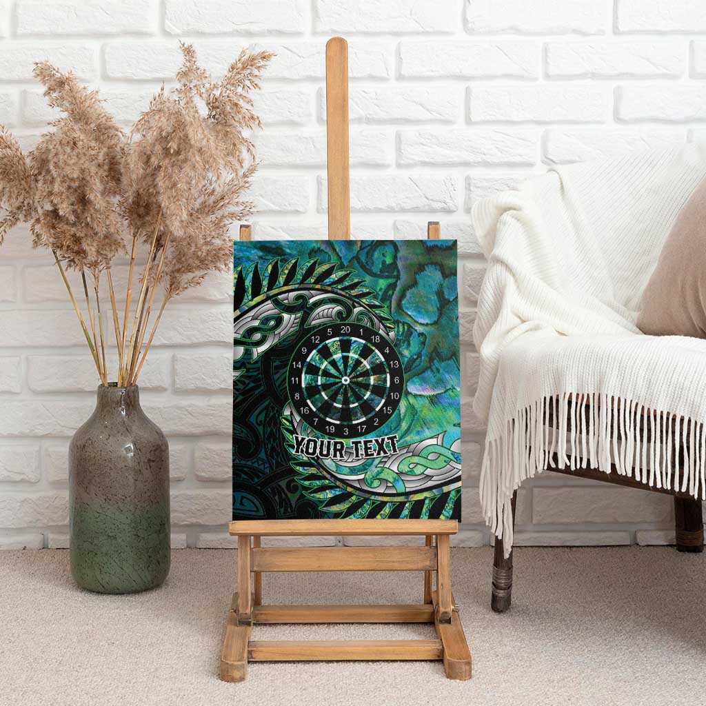 New Zealand Darts Personalised Canvas Wall Art Aotearoa Silver Fern Green Papua Shell Spirit