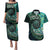 New Zealand Darts Personalised Couples Matching Puletasi and Hawaiian Shirt Aotearoa Silver Fern Green Papua Shell Spirit