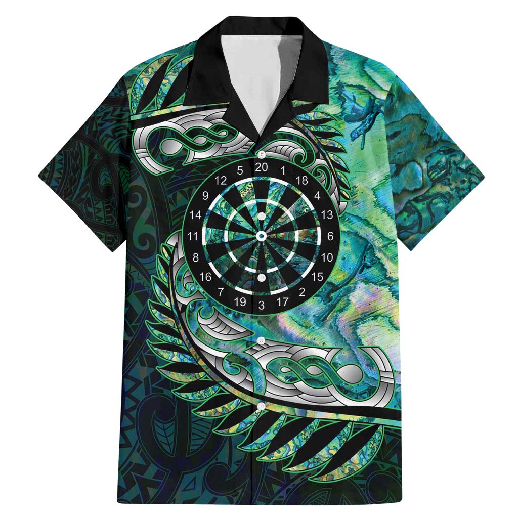 New Zealand Darts Personalised Family Matching Mermaid Dress and Hawaiian Shirt Aotearoa Silver Fern Green Papua Shell Spirit