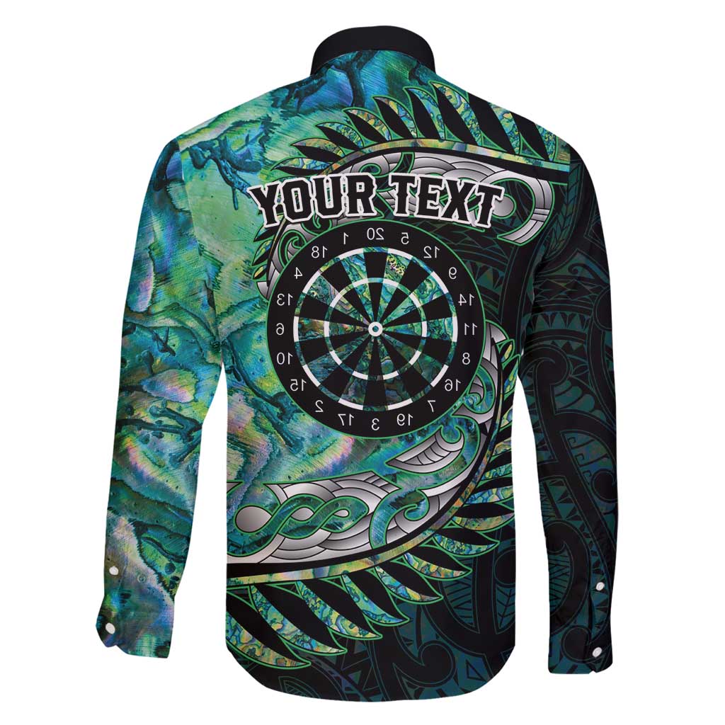 New Zealand Darts Personalised Family Matching Mermaid Dress and Hawaiian Shirt Aotearoa Silver Fern Green Papua Shell Spirit