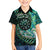 New Zealand Darts Personalised Family Matching Off Shoulder Maxi Dress and Hawaiian Shirt Aotearoa Silver Fern Green Papua Shell Spirit