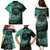 New Zealand Darts Personalised Family Matching Puletasi and Hawaiian Shirt Aotearoa Silver Fern Green Papua Shell Spirit