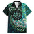 New Zealand Darts Personalised Family Matching Puletasi and Hawaiian Shirt Aotearoa Silver Fern Green Papua Shell Spirit