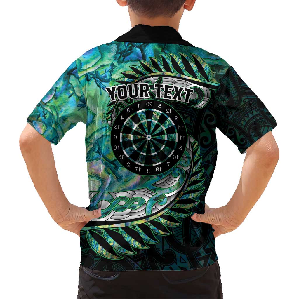 New Zealand Darts Personalised Family Matching Summer Maxi Dress and Hawaiian Shirt Aotearoa Silver Fern Green Papua Shell Spirit