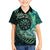 New Zealand Darts Personalised Kid Hawaiian Shirt Aotearoa Silver Fern Green Papua Shell Spirit