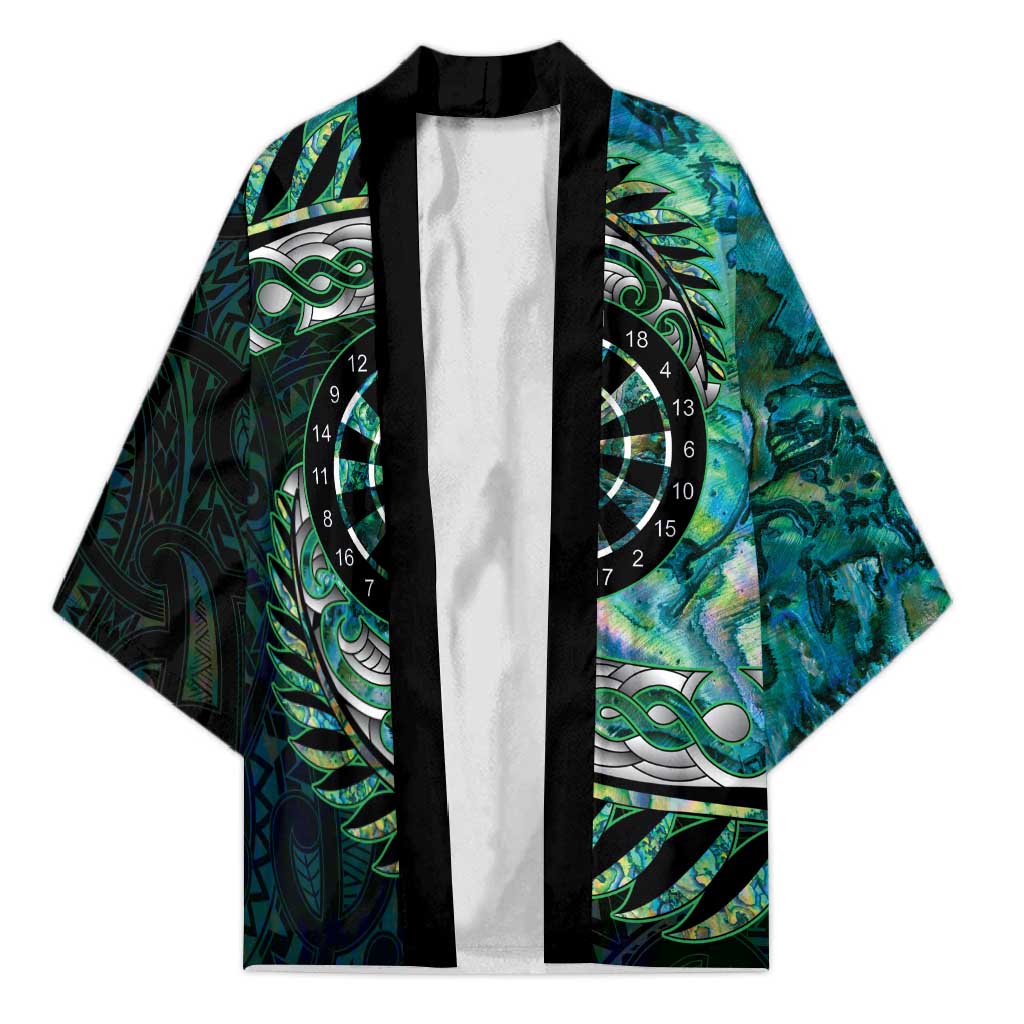 New Zealand Darts Personalised Kimono Aotearoa Silver Fern Green Papua Shell Spirit - Polynesian Pride