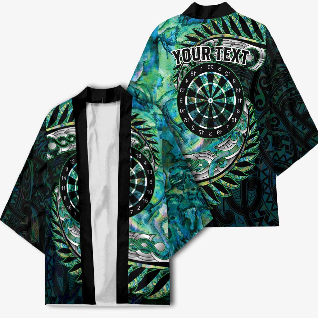 New Zealand Darts Personalised Kimono Aotearoa Silver Fern Green Papua Shell Spirit - Polynesian Pride
