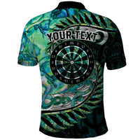 New Zealand Darts Personalised Polo Shirt Aotearoa Silver Fern Green Papua Shell Spirit