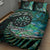 New Zealand Darts Personalised Quilt Bed Set Aotearoa Silver Fern Green Papua Shell Spirit
