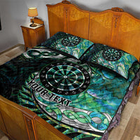 New Zealand Darts Personalised Quilt Bed Set Aotearoa Silver Fern Green Papua Shell Spirit
