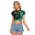 New Zealand Darts Personalised Raglan Cropped T Shirt Aotearoa Silver Fern Green Papua Shell Spirit