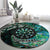 New Zealand Darts Personalised Round Carpet Aotearoa Silver Fern Green Papua Shell Spirit