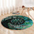 New Zealand Darts Personalised Round Carpet Aotearoa Silver Fern Green Papua Shell Spirit