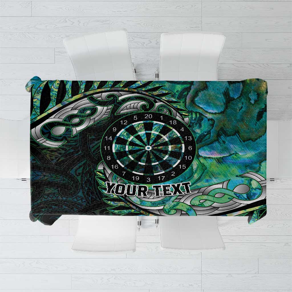 New Zealand Darts Personalised Tablecloth Aotearoa Silver Fern Green Papua Shell Spirit