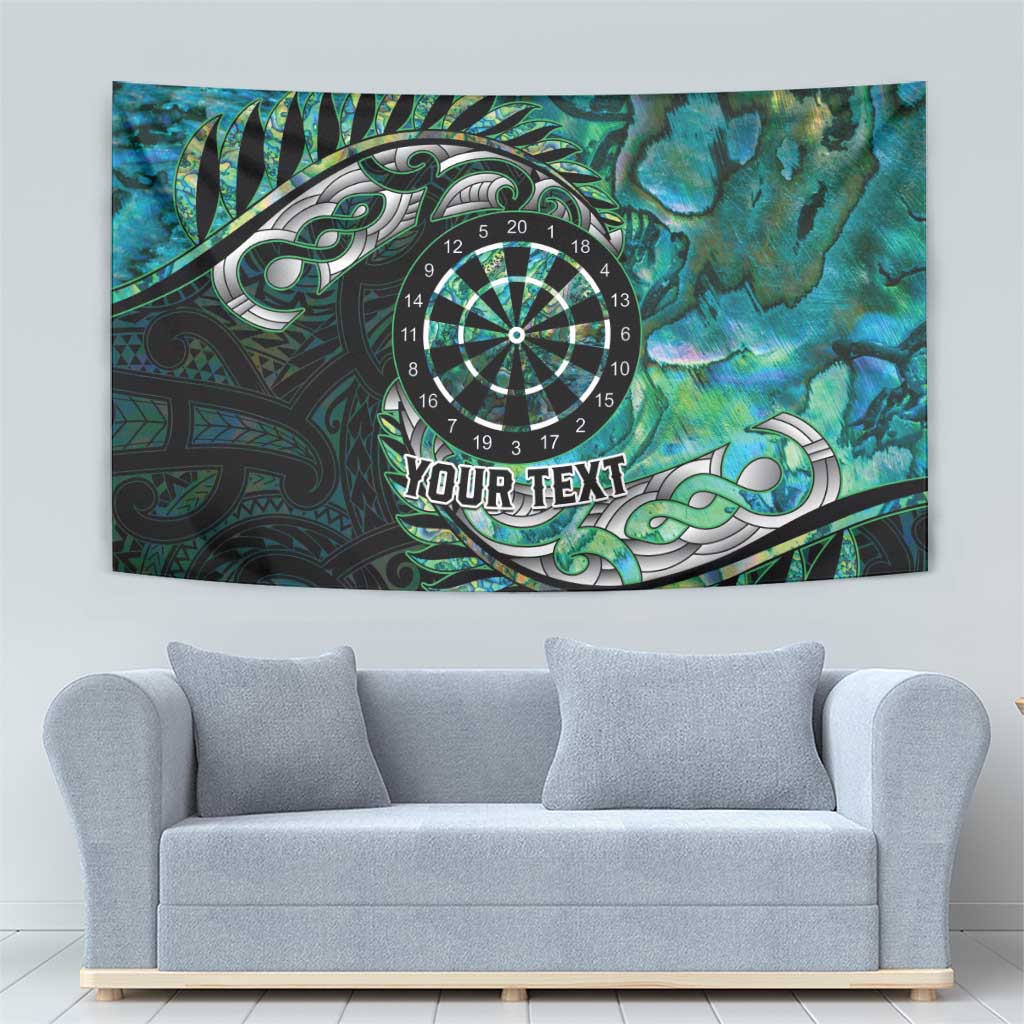 New Zealand Darts Personalised Tapestry Aotearoa Silver Fern Green Papua Shell Spirit