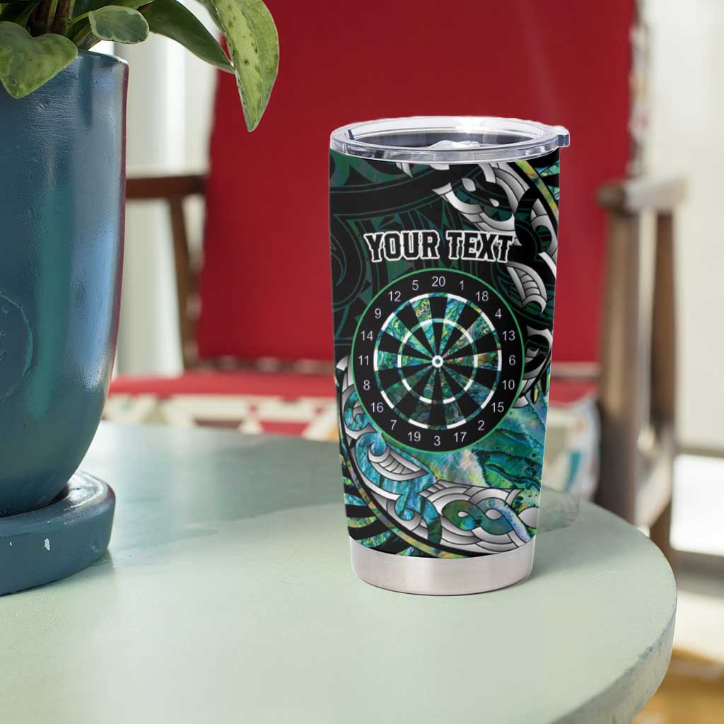 New Zealand Darts Personalised Tumbler Cup Aotearoa Silver Fern Green Papua Shell Spirit