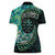 New Zealand Darts Personalised Women Polo Shirt Aotearoa Silver Fern Green Papua Shell Spirit