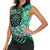 New Zealand Darts Personalised Women Sleeveless Polo Shirt Aotearoa Silver Fern Green Papua Shell Spirit