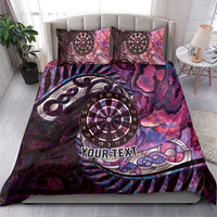 New Zealand Darts Personalised Bedding Set Aotearoa Silver Fern Pink Papua Shell Spirit