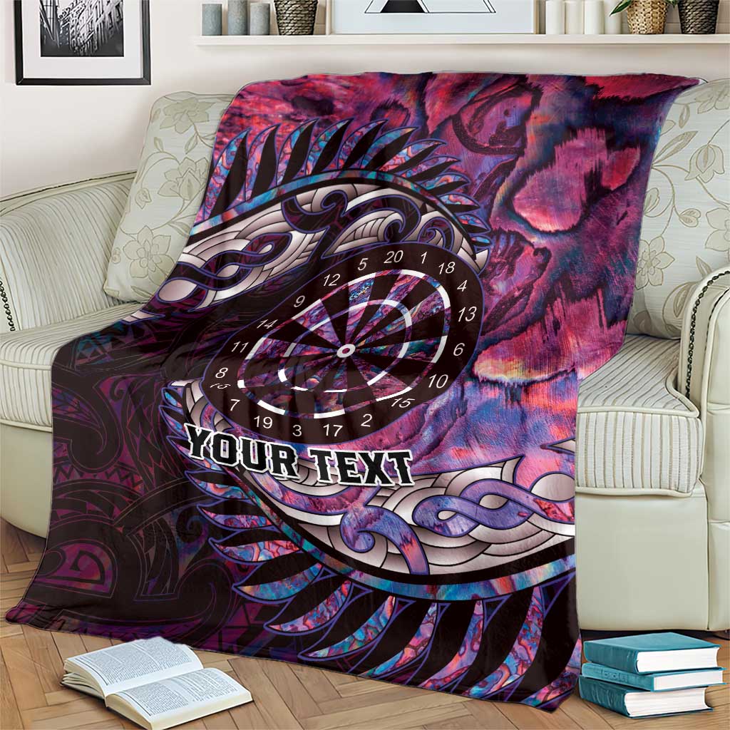 New Zealand Darts Personalised Blanket Aotearoa Silver Fern Pink Papua Shell Spirit