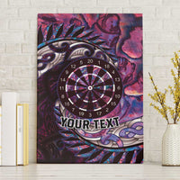 New Zealand Darts Personalised Canvas Wall Art Aotearoa Silver Fern Pink Papua Shell Spirit