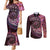 New Zealand Darts Personalised Couples Matching Mermaid Dress and Long Sleeve Button Shirt Aotearoa Silver Fern Pink Papua Shell Spirit