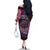 New Zealand Darts Personalised Family Matching Off The Shoulder Long Sleeve Dress and Hawaiian Shirt Aotearoa Silver Fern Pink Papua Shell Spirit