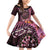 New Zealand Darts Personalised Family Matching Off Shoulder Short Dress and Hawaiian Shirt Aotearoa Silver Fern Pink Papua Shell Spirit