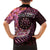 New Zealand Darts Personalised Family Matching Puletasi and Hawaiian Shirt Aotearoa Silver Fern Pink Papua Shell Spirit