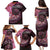 New Zealand Darts Personalised Family Matching Puletasi and Hawaiian Shirt Aotearoa Silver Fern Pink Papua Shell Spirit