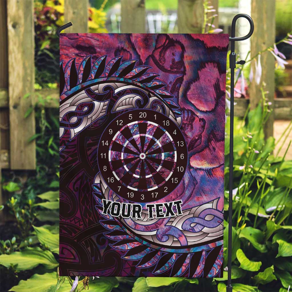 New Zealand Darts Personalised Garden Flag Aotearoa Silver Fern Pink Papua Shell Spirit