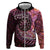 New Zealand Darts Personalised Hoodie Aotearoa Silver Fern Pink Papua Shell Spirit