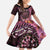 New Zealand Darts Personalised Kid Short Sleeve Dress Aotearoa Silver Fern Pink Papua Shell Spirit