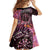 New Zealand Darts Personalised Kid Short Sleeve Dress Aotearoa Silver Fern Pink Papua Shell Spirit