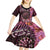 New Zealand Darts Personalised Kid Short Sleeve Dress Aotearoa Silver Fern Pink Papua Shell Spirit