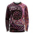 New Zealand Darts Personalised Long Sleeve Shirt Aotearoa Silver Fern Pink Papua Shell Spirit
