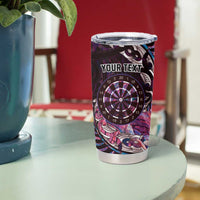 New Zealand Darts Personalised Tumbler Cup Aotearoa Silver Fern Pink Papua Shell Spirit