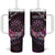 New Zealand Darts Personalised Tumbler With Handle Aotearoa Silver Fern Pink Papua Shell Spirit