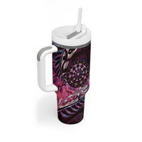New Zealand Darts Personalised Tumbler With Handle Aotearoa Silver Fern Pink Papua Shell Spirit