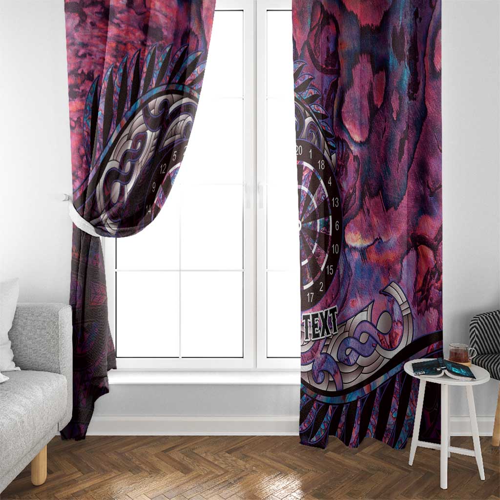 New Zealand Darts Personalised Window Curtain Aotearoa Silver Fern Pink Papua Shell Spirit