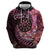 New Zealand Darts Personalised Zip Hoodie Aotearoa Silver Fern Pink Papua Shell Spirit