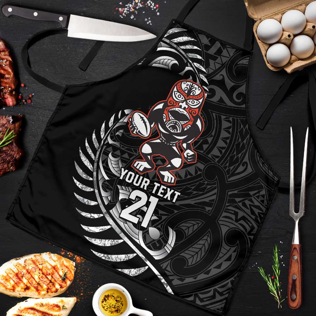 New Zealand Indigenous-Maori Rugby Custom Apron LT9 Black - Polynesian Pride
